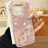 Cute Tulip Pink Floral Fashion Gauze Clear Phone Case For iPhone 16 15 14 13 12 11 Pro Max XS XR X 7 8 Plus Silicone Soft Cover