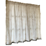 Cream Style Printed Curtains Transparent But Opaque Thick White Gauze Curtain No Punching Self-adhesive Door Curtain Kitchen