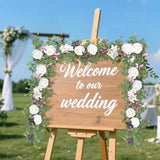 180cm Artificial Rose Flower Eucalyptus Garland with Hanging Butterfly Floral Vine Wedding for Party Table Backdrop Decor