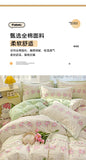 100% Cotton Four Piece Set Soft Skin-friendly Duvet Cover Set Single Couple Flower Printed Comforter Bedding Set for Adults Kids