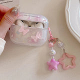 Lovely 3D Butterfly Earphone Case With Keychain For AirPods 1 2 3 4 3rd Shell Soft Cover For AirPods Pro 2 Pro2 Protective Cases