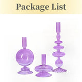 Modern Bubble Shaped Glass Candlestick Holder Set Taper Candle Stand Elegant Desktop Decoration for Party Living Room Banquet