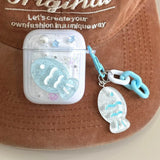 Earphone Case For AirPods 4 Glitter Fish Mermaid Star Pearl Protective Case with Keychain for Airpods 1 2 3 4th Pro Pro2