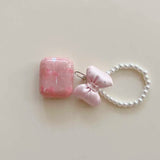 INS Korea Bow Knot Pearl Pendant Chain Earphone Case For Airpods Pro3 1 2 3 4 Cover Soft For Air Pods Pro Pro2nd Fundas