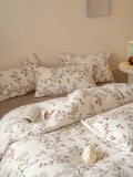 Cute Cartoon Plaid Rabbit Winter Thiened Milk Velvet Coral Fce Four-Piece Bedding Set Comforter Cover Bedding Accories