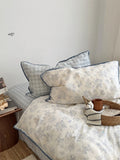 Pure Cotton Double Layered Lace Four Piece Bedding Set Cute South France Secret Garden Cartoon Design Bed eet Cover Duvet C...