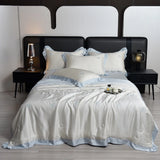 White Butterfly Quilts Air Conditioning Blanket Summer Quilt Silky High Quality Skin-Friendly Bedding with Embroidery 200*230cm