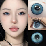 1pair Blue Green Gray Brown Color Contact Lenses Circle Lens 14.2mm