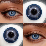 Colored Contact Lenses Lalens Ves Klien Blue Moon Garden Brown Tri Gray Color Contacts Eye Lens Eyes Half Year 2Pcs