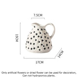 Art Black Spotted Ceramic Vase Flower Pots Decorative Arrangement Desk Decoration Ornaments Crafts Floral Vases