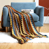 100% Acryl Hand Knitted Blanket with Tassel Summer Blanket Bed Sofa Travel Breathable Chic Bohemian Soft Comfortable Blanket