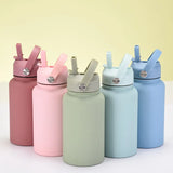 PuraCool Personalised Water Bottle 650ml/22oz Insulated Thermos Customised Tumbler Flask with Straw