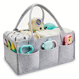 Large Capacity Travel Felt Storage Bag, Portable Multi-functional Felt Organizer Tote Pouch for Cosmetics Sundries Arrangement