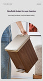 Wood Grain Garbage Bin High-end Household Garbage Storage Sealed with Lid Double Opening Design Kitchen and Bathroom Garbage Bin