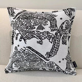Soft Chenille Cushion Cover Scenic Pillow Case Chinese Traditional Style Home Sofa Decor Back Support Pillowcase Decorations