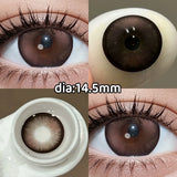 Big Diameter Natural Brown Colored Contacts 2pcs High Moisture Half Yearly Lenses 0.00D No Power for Party Daily Wear