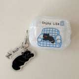 Sofa cat case For Apple Airpods 4 cute headphone accessories Air Pod 1/2 Airpods 3 pro pro2 cover with pendant airpods4 case
