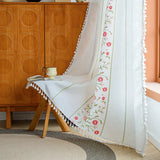Boho Curtain Embroidered Curtain for Bedroom Nursery Light Room filtering Farmhouse for Curtains Living Room Rod Pocket Drapes
