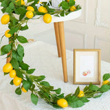 Artificial lemon wreath with green plants home door wall cover wedding holiday party dining table decoration