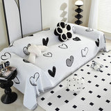 Nordic Chenille Sofa Cover Blanket Black and White Love Sofa Towel Mat Cover Towels Three Person Couch Dust Cover Cloth
