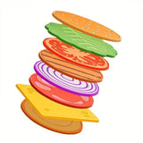 8pcs/set Burger Shape Coaster Creative Cup Pad Silicone Insulation Mat Mug Holder Kitchen Dining Bar Table Decorations Kids Gift
