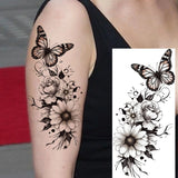 1 Sheet Beautiful Butterfly Flowers Temporary Tattoos For Women Girls Waterproof Fake Tattoos Floral Animals Temp Tatoo Stickers