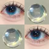 1Pair Hot Sales Green Color Contact Lenses with Diopter Myopia Eyes Fashion Soft Lenses -0.00 to -8.00 Blue Beauty Pupil