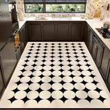 Simple Light Luxury Kitchen Carpet PVC Leather Anti-slip Floor Mat Home Decor Oil-resistant Waterproof Rugs Washable Rug