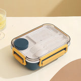 1300ml Plastic microwave oven Lunch box with Tableware for Office Workers Students Divided Bento Box Leakproof Food Container