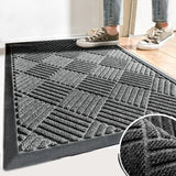 Rubber Anti-slip Mat Outdoor Indoor Dirt Trapper Dust Absorbent Mat Strong Durable Entrance Home Carpet Nordic Style Door Mat