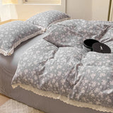 New class A double-layer yarn thickened three/four-piece set skin-friendly and breathable single double washed cotton