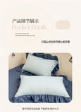 Princess Style Bedding Set Soft Solid Color Ruffle Duvet Cover Set Comforter Pillowcase Bed Sheet Washed Cotton Four Pieces Set