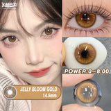 1pair Myopia Colored Contact Lenses For Eyes with Degree Fashion Natural Brown Lens Green Beauty Pupil High Quality Lens