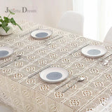 New Crocheted Table Cloth Handmade Tablecloth Rustic Dining Table Cover Pastoral  Solid Tablecloths  White Table Cloth Hot