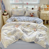 Cute INS Princess Bedding Set New Soft Cotton Lace Bed Flat Sheet Twin Queen Size Duvet Set Pillowcase Bed Linens Set Girls