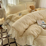Class A French style printing lace four-piece set, simple small fresh bedding
