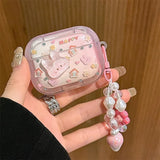 3D Cartoon Cute Rabbit Earphone Case For AirPods 4 3 2 1 Pro2 Cover TPU Headphone Coque For AirPods 4 4th 3rd Pro 2 2nd Cases