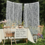 2pcs French Lace Window Screen Semi Blackout Lace Curtain Home Textile Sunshade Curtain Suitable for All Seasons
