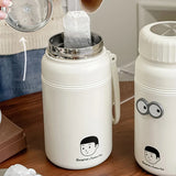 One Liter Large Capacity Water Cup, Portable Outdoor Kettle, Stainless Steel, Rope Design, For Home, Office, Travel, Fitness