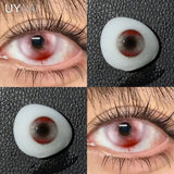 2PCS Cosplay Contact Lenses Little Devil Contacts Halloween Color Contact Lens Crazy White Eye Lenses Anime Make Up Lenses
