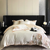 High end Flowers Embroidery Duvet Cover Set 1000TC Egyptian Cotton Bedding Sets Luxury Quilt Cover Fitted Bed Sheet Pillowcases