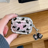 Korea Lovely Cartoon Black Cat INS Pendant Soft Silicone Earphone Case For Apple AirPods 1 2 3 4 Pro 2 3nd TPU Protective Cover