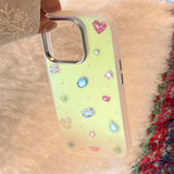Gilding Laser Colorful Gemstone Pattern Plating Laser Phone Case for IPhone 17 13 14 15 16 Pro Max Shockproof Protective Cover