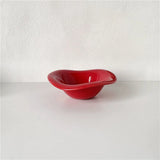 Ins Ceramic Saucer Korean Style Dessert Yogurt Oats Bowl Cream Color Fruit Salad Container Food Display Plate Kitchen Utensils