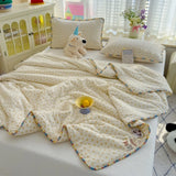Korean Style Summer Cool Quilt For Girl Skin-friendly Washed Cotton Air Conditioning Quilt Breathable Soft Blanket Home Textiles
