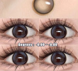 2pcs Color Contact Lenses Black Large Diameter 14.5mm Myopia Diopter -0.00to-8.00 Beauty Pupil High Quality Natural Lens