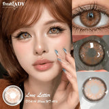 1 Pair Brown Colored Contact Lenses Gray Eyes Natural Brown Eyes Contact Lens Eye Makeup Beauty 14.20mm Yearly