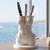 Sexy Bikini Body Pen Holder 3D Printed Funny Texture Female Torso Pencil Pot Cool Office Desk Brush Storage Decor Gift for Men