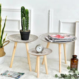 Creative Round Nordic Wood Coffee Table Storage Tea Fruit Service Plate Tray Bed Home table Living Room Table Sofa Side