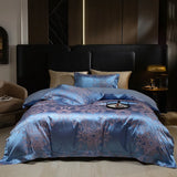 Luxury Jacquard and 60S Cotton Patchwork Soft Silky Bedding Set Duvet Cover Set Bed Sheet/Fitted Sheet Pillowcases 4Pcs